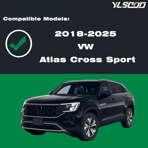 أقنعة النوافذ واقيات المطر تناسب 2018-2026 VW Atlas Cross Sport مع زخرفة من الفولاذ المقاوم للصدأ، ملحقات مظلات النوافذ الجانبية للنوافذ الخارجية، 2019 2020 2021 2022 2023 2024 2025 in Kuwait