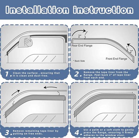 أقنعة النوافذ واقيات المطر تناسب 2018-2026 VW Atlas Cross Sport مع زخرفة من الفولاذ المقاوم للصدأ، ملحقات مظلات النوافذ الجانبية للنوافذ الخارجية، 2019 2020 2021 2022 2023 2024 2025 in Kuwait