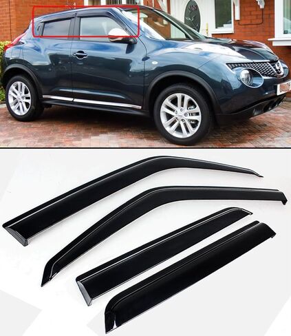 JDM Premium Smoke Tinted Window Visor Weather Rain Guard Deflector Compatible for 2011-2017 Nissan Juke in Saudi Arabia