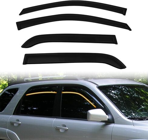 Tape on Window Visor Deflectors, Compatible with 2005-2010 Kia Sportage, Acrylic Smoke Tinted Slim Style Window Rain Guards, Sun Wind Side Vent Visor Set, 4 Pieces in Saudi Arabia