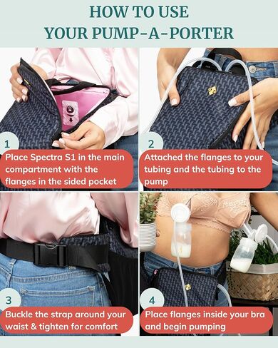 Portable Breast Pump Bag, Spectra S1 Bag. Belt Bag Pumping Bag - Pump-A-Porter - Idaho Jones | Hands Free Carrying Breastpump Bag Turns Electric Breast Pump Into Wearable Breast Pump in Kuwait