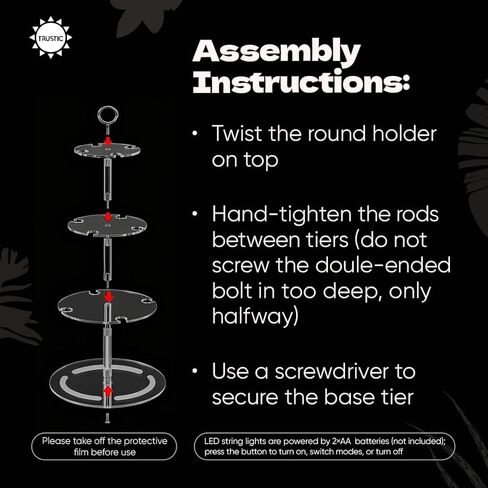 Cocktail Tree Stand, Clear Acrylic Drink Tower, 3 Tier - 12 Holders with Light String for Party For Champagne, Martini, Margarita Cups, 12.4″*21.5″ in Kuwait