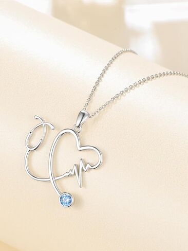 Nurse Gifts for Women Heartbeat Stethoscope Necklace Nurse Practitioner Gifts for Women Blue School Student New Future Registered School Graduation Retirement Gift in Saudi Arabia