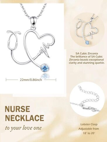 Nurse Gifts for Women Heartbeat Stethoscope Necklace Nurse Practitioner Gifts for Women Blue School Student New Future Registered School Graduation Retirement Gift in Saudi Arabia