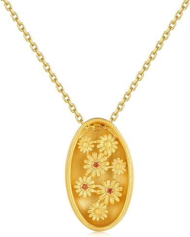 قلادة ديزي للنساء - قلادة ديزي من الفضة الاسترليني المطلية بالذهب عيار 18 قيراط كهدية عيد ميلاد لصديقتك، أو زوجتك، أو الابنة من الأم in Kuwait
