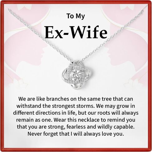 To My Ex-wife We Are Like Branches on the Same Tree, Women’s Jewelry Necklace, Ex-wife Gift for Birthday Anniversary Valentine’s Day From Ex-husband, Love Knot Necklace for Women, With Meaningful Message Card and Standard/Luxury Gift Box in Saudi Arabia