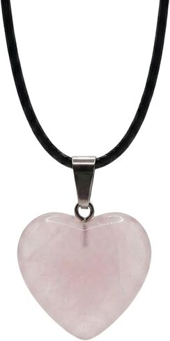 Crystal Necklaces for Women Crystal Pendant Gemstone Necklace for Spiritual Energy Healing Hexagonal and Heart Pendant Divination for Men (18 Inches Black Cord) | Hexagonal and Heart-shaped Pendant, for Spiritual Energy Healing, 18 Inches in Saudi Arabia