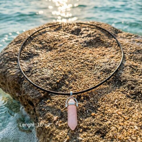 Crystal Necklaces for Women Crystal Pendant Gemstone Necklace for Spiritual Energy Healing Hexagonal and Heart Pendant Divination for Men (18 Inches Black Cord) | Hexagonal and Heart-shaped Pendant, for Spiritual Energy Healing, 18 Inches in Saudi Arabia