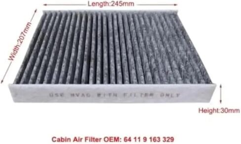 Compatible for BMW 2PCS Cabin A/C Air Filter 64119163329, Fit for 5 Series F07 F10 F11 520d 520i 528i 530i 550i M5 in Saudi Arabia