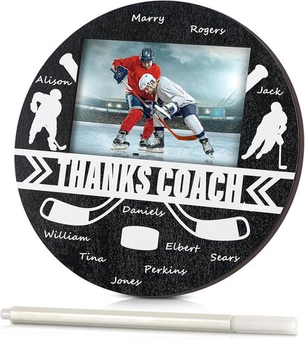 Hockey Coach from Team Gift Hockey Signable Picture Frame with Pen Fits 4 x 6 Inches Photograph Thanks Coach Gift Coaches Appreciation Hockey Home Plate Plaque in Saudi Arabia