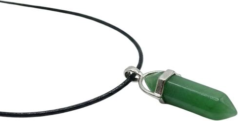 Crystal Necklaces for Women Crystal Pendant Gemstone Necklace for Spiritual Energy Healing Hexagonal and Heart Pendant Divination for Men (18 Inches Black Cord) | Hexagonal and Heart-shaped Pendant, for Spiritual Energy Healing, 18 Inches in Saudi Arabia