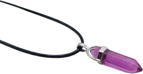 Crystal Necklaces for Women Crystal Pendant Gemstone Necklace for Spiritual Energy Healing Hexagonal and Heart Pendant Divination for Men (18 Inches Black Cord) | Hexagonal and Heart-shaped Pendant, for Spiritual Energy Healing, 18 Inches in Saudi Arabia