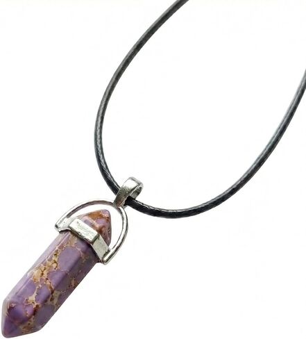 Crystal Necklaces for Women Crystal Pendant Gemstone Necklace for Spiritual Energy Healing Hexagonal and Heart Pendant Divination for Men (18 Inches Black Cord) | Hexagonal and Heart-shaped Pendant, for Spiritual Energy Healing, 18 Inches in Saudi Arabia