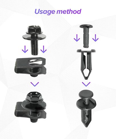 35PCS Automotive Clips,Car Accessories Bumper Clips,Car Body Screws,Engine Cover Guard Screw,Automotive Replavement Bumper Retainer Clip Extruded U-Nuts Kit,Fit for Most Cars,Truck,Sedans in Kuwait