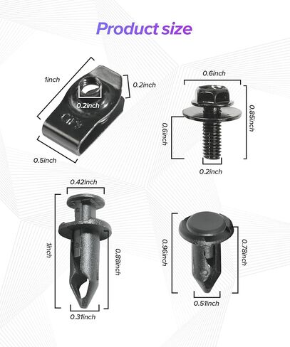 35PCS Automotive Clips,Car Accessories Bumper Clips,Car Body Screws,Engine Cover Guard Screw,Automotive Replavement Bumper Retainer Clip Extruded U-Nuts Kit,Fit for Most Cars,Truck,Sedans in Kuwait