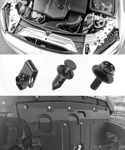 35PCS Automotive Clips,Car Accessories Bumper Clips,Car Body Screws,Engine Cover Guard Screw,Automotive Replavement Bumper Retainer Clip Extruded U-Nuts Kit,Fit for Most Cars,Truck,Sedans in Kuwait