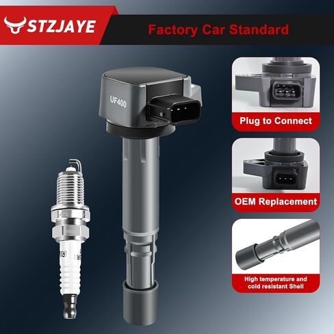 UF400 Ignition Coil Packs and Iridium Spark Plugs Kit Compatible with Honda for Civic 01-05,for Pilot 03-08,for EL 01-05, for MDX 01-09, for Ridgeline 06-08, 04-07 Saturn Vue Set of 6 in Saudi Arabia