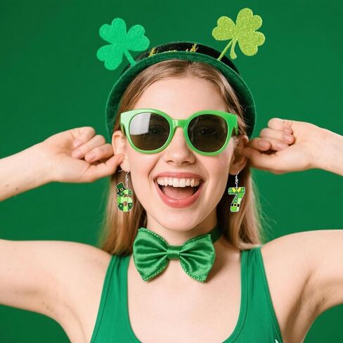 أقراط عيد القديس باتريك 67 للنساء، أقراط متدلية أيرلندية لإكسسوارات عيد القديس باتريك، هدايا مجوهرات أكريليك أيرلندية للنساء المراهقات in Kuwait