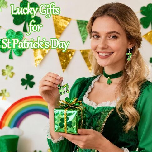 أقراط عيد القديس باتريك 67 للنساء، أقراط متدلية أيرلندية لإكسسوارات عيد القديس باتريك، هدايا مجوهرات أكريليك أيرلندية للنساء المراهقات in Kuwait