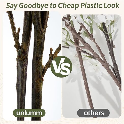 فروع أزهار الكرز مقاس 43 بوصة، 4 قطع من الزهور الاصطناعية الحريرية الواقعية للديكور الداخلي، زهرة زهر الكرز الأبيض الصناعي للمزهرية، ديكور الزفاف، القطع المركزية المنزلية، ترتيب الزهور المزيفة in Kuwait