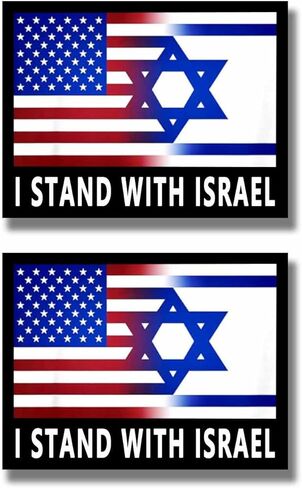 2 Pack I Stand with Israel American USA and Israel Flag Support Israel Car Magnet Auto Truck Fridge Magnetic Decal Bumper Magnet in Kuwait