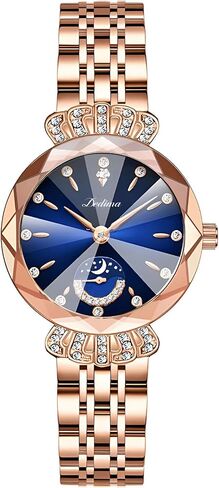 FANMIS Women's Luxury Rose Gold Watches Diamond Dial Easy Read Time Watch Elegant Dress Watch Stainless Steel Bracelet Waterproof Watch in Saudi Arabia
