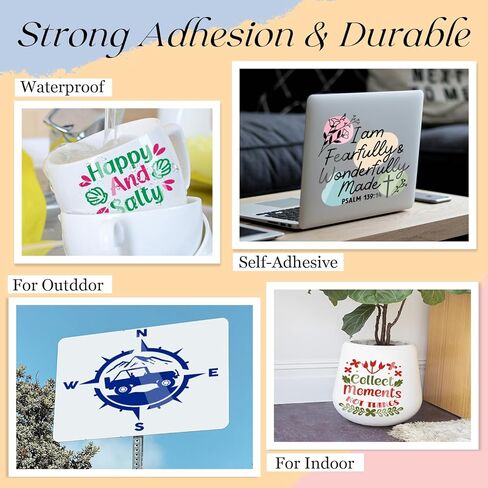 VINYL FROG 40 Sheets Adhesive Vinyl Bundle 12x12 inches Craft Vinyl Pack 40 Assorted Colors Self Adhesive Permanent Vinyl for Home Decorations, Stickers, DIY Mugs, Car Decals in Kuwait