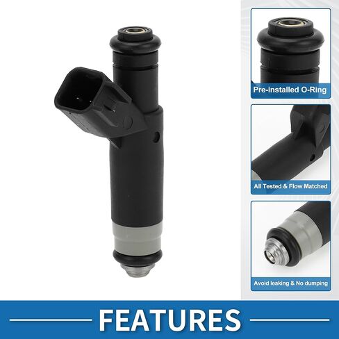 حاقن الوقود رقم 5L3Z-9F593-AA فوهة حقن الوقود لفورد F-150 2005-2008 4.2L لمحرك فورد 4.2L V6 أسود in Saudi Arabia