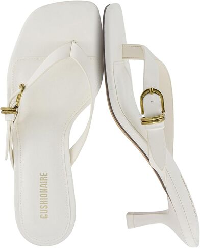 CUSHIONAIRE Marlin Low Kitten Heels for Women, Thong Style Dressy Heeled Womens Sandals with Adjustable Buckle Closure in Saudi Arabia
