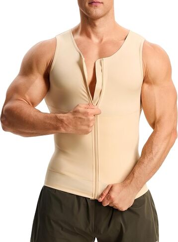 Nebility Compression Shirt Men Tank Top Compression Undershirt Mens Shapewear Body Shaper Waist Trainer Tummy Control Vest in Saudi Arabia
