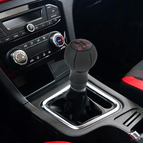 Arenbel 5 Speed Leather Shifter Grip Stick Knob Ball Shape Car Gear Shift Lever Handles Fit Most Auto Manual Transmissions, Black in Saudi Arabia