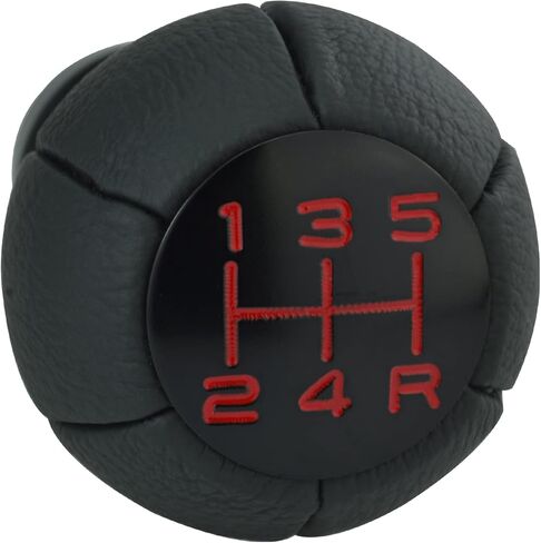 Arenbel 5 Speed Leather Shifter Grip Stick Knob Ball Shape Car Gear Shift Lever Handles Fit Most Auto Manual Transmissions, Black in Saudi Arabia