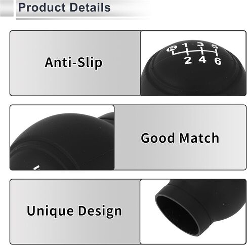 1 Pc Universal Gear Shift Knob Cover Anti-Slip 6x5cm/2.36"x1.97" Stick Shifting Handle Protector Manual Black Silicone in Saudi Arabia
