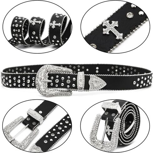 Rhinestone Belt for Men Women Sparkly Bling Diamond Sequin Studded Belt Western Cowgirl Cowboy Belt in Saudi Arabia