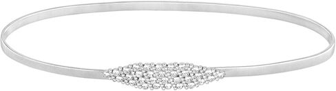 Women's Skinny Metal Waist Belt Elastic Thin Metal Waist Belt Rhinestone Stretch Chain Belts for Dress Wedding in Kuwait