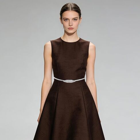 Women's Skinny Metal Waist Belt Elastic Thin Metal Waist Belt Rhinestone Stretch Chain Belts for Dress Wedding in Kuwait