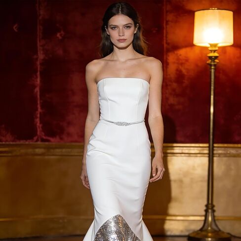 Women's Skinny Metal Waist Belt Elastic Thin Metal Waist Belt Rhinestone Stretch Chain Belts for Dress Wedding in Kuwait