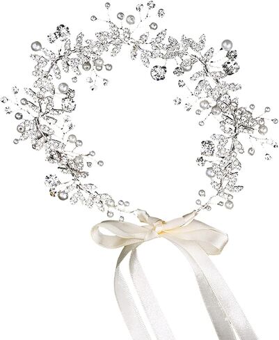 حزام الزفاف مع أحجار الراين واللؤلؤ ووشاح الزفاف اللامع القابل للتعديل لفساتين وصيفات العروس in Kuwait