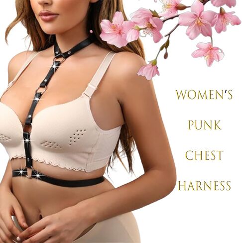 Body Harness Belt Women's Upper Body Bondage Restraint Bdsm straps Sexy PU Leather Harness, Adjustable Bondage Set, Gothic Punk Waist Belt, Festival Rave Outfit, Cosplay Accessories in Kuwait