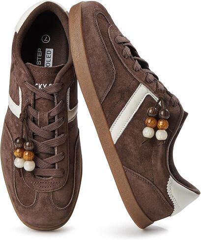 LUCKY STEP Women's Fashion Retro Sneakers Casual Trendy Walking Shoes Non Slip Comfortable Classic Running Sneaker in Saudi Arabia