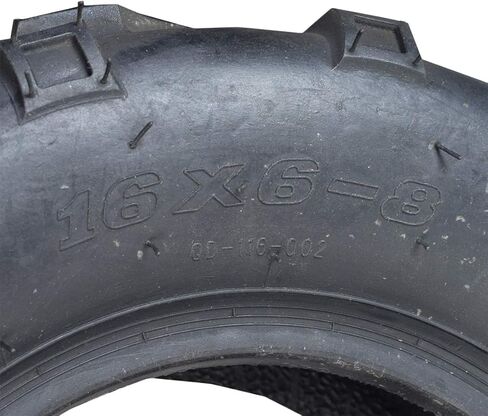 إطار خلفي بديل من AlveyTech لمركبة Coleman KT196 ATV (مجموعة من 2) - مقاسات بديلة 16x6-8 إطارات هوائية بدون أنبوب، تصميم على شكل حرف V، جر فائق، دراجات ترابية، سكوتر، دراجة صغيرة، عجلتان in Saudi Arabia