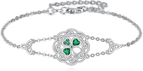 YAFEINI Celtic Shamrock Bracelet 925 Sterling Silver Irish Knot Bracelet Shamrock Jewelry Gifts for Women in Saudi Arabia