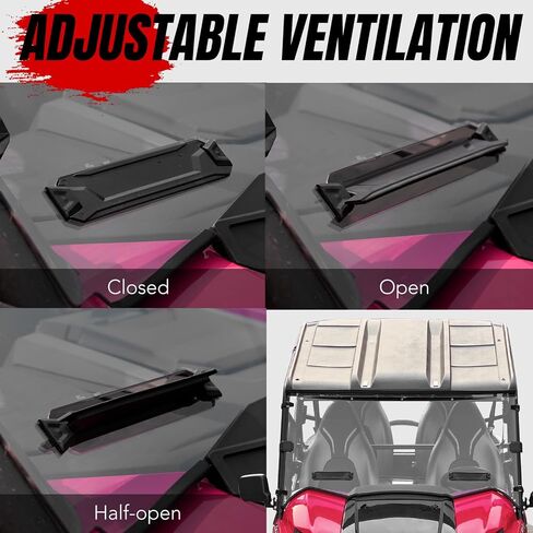 A & UTV PRO Front Full Vented Windshield for Kawasaki Teryx 800 / Teryx4 800 2016-2025, Dustproof Clear Poly Window Adjustable Vents full Windscreen for Kawasaki Teryx Teryx4 Accessories in Saudi Arabia