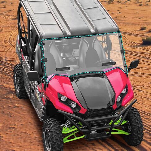 A & UTV PRO Front Full Vented Windshield for Kawasaki Teryx 800 / Teryx4 800 2016-2025, Dustproof Clear Poly Window Adjustable Vents full Windscreen for Kawasaki Teryx Teryx4 Accessories in Saudi Arabia