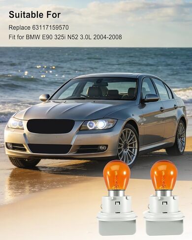 63117159570 بدوره إشارة ضوء لمبة المقبس صالح لسيارات BMW E90 E91 F30 325i 325xi 328i 328xi 340i N52 M57 N54 2.0L 3.0L ، 2 قطعة in Kuwait