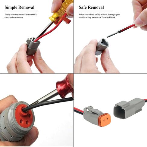 Deutsch Terminal Removal Key Tool, 14/16 / 20 AWG DT, DTM, DTP Terminal Release Tool Kit, 3 Pieces - Car Vehicle, Wiring Connector, Harness, Socket, Plugs, Pins, Mechanics in Kuwait