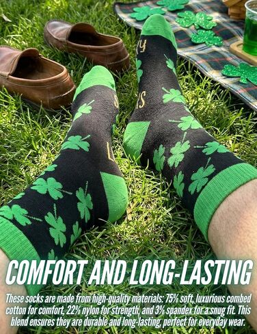 هدايا InnoBeta الأيرلندية للنساء والرجال، جوارب عيد القديس باتريك، هدايا عيد ميلاد ذات طابع أيرلندي، جورب طاقم مقاس واحد in Kuwait