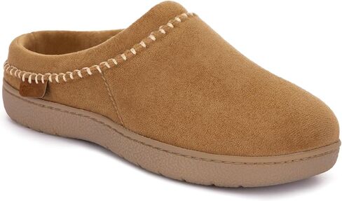 شبشب بدون كعب للسيدات من Zigzagger، حذاء منزلي مريح من الجلد السويدي للاستخدام الداخلي/الخارجي مع إسفنج يحتفظ بالشكل، شبشب مريح بدون كعب (إكرو، مقاس 10) in Kuwait