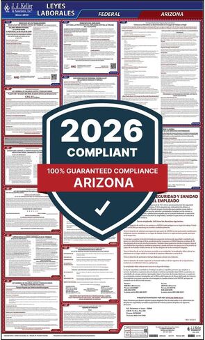 2024 Arizona and Federal Labor Law Poster (English, AZ State) - OSHA Compliant All-in-One Laminated Poster in Kuwait