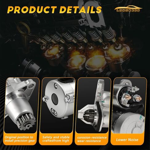 Starter Motor FIT VW Jetta 2013–2018, Passat 2014–2020, Golf 2015–2018, GTI 2015–2018, Beetle 2013–2019, Atlas 2018–2019 – 12V 1.1KW 13 Teeth CCW – Replace OE# 02M-911-024R in Kuwait